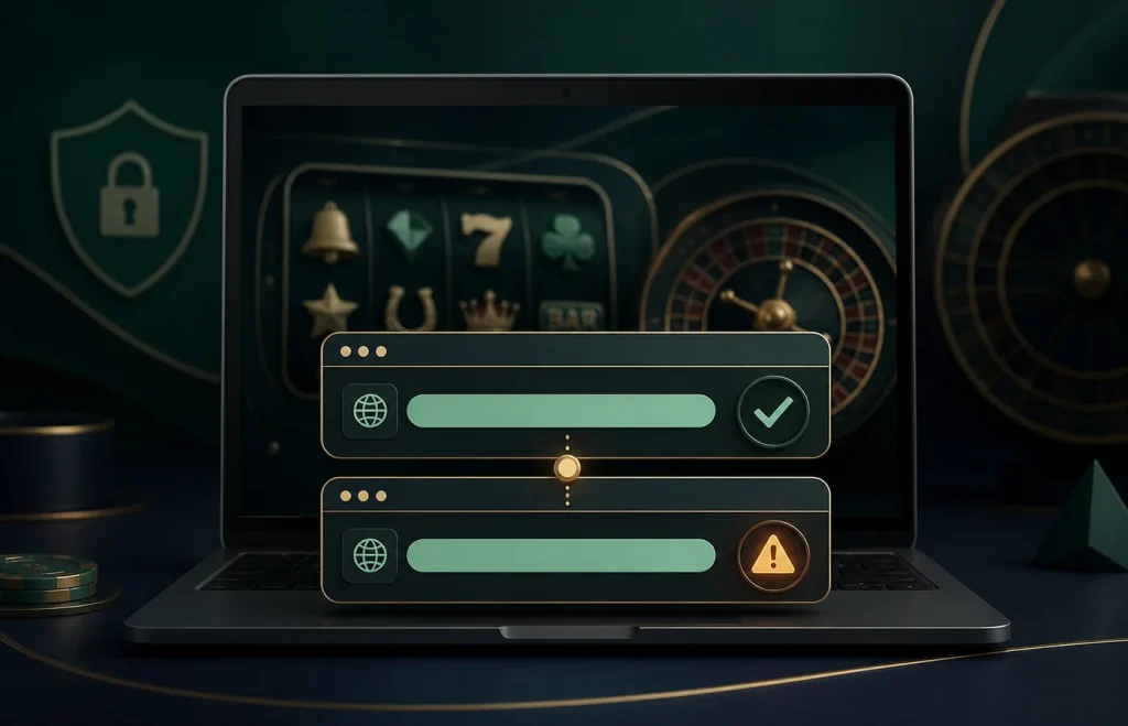 Ilustração de verificação de domínio antes do login